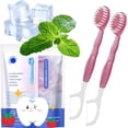 thumbnail image 1 of 5 in 1 Mini Toothbrush & Floss & Tongue Scraper & Toothpick Set, 5 in 1 Toothbrush & Floss, Disposable Toothbrushes with Toothpaste for Travel Gathering Use, 1 of 6