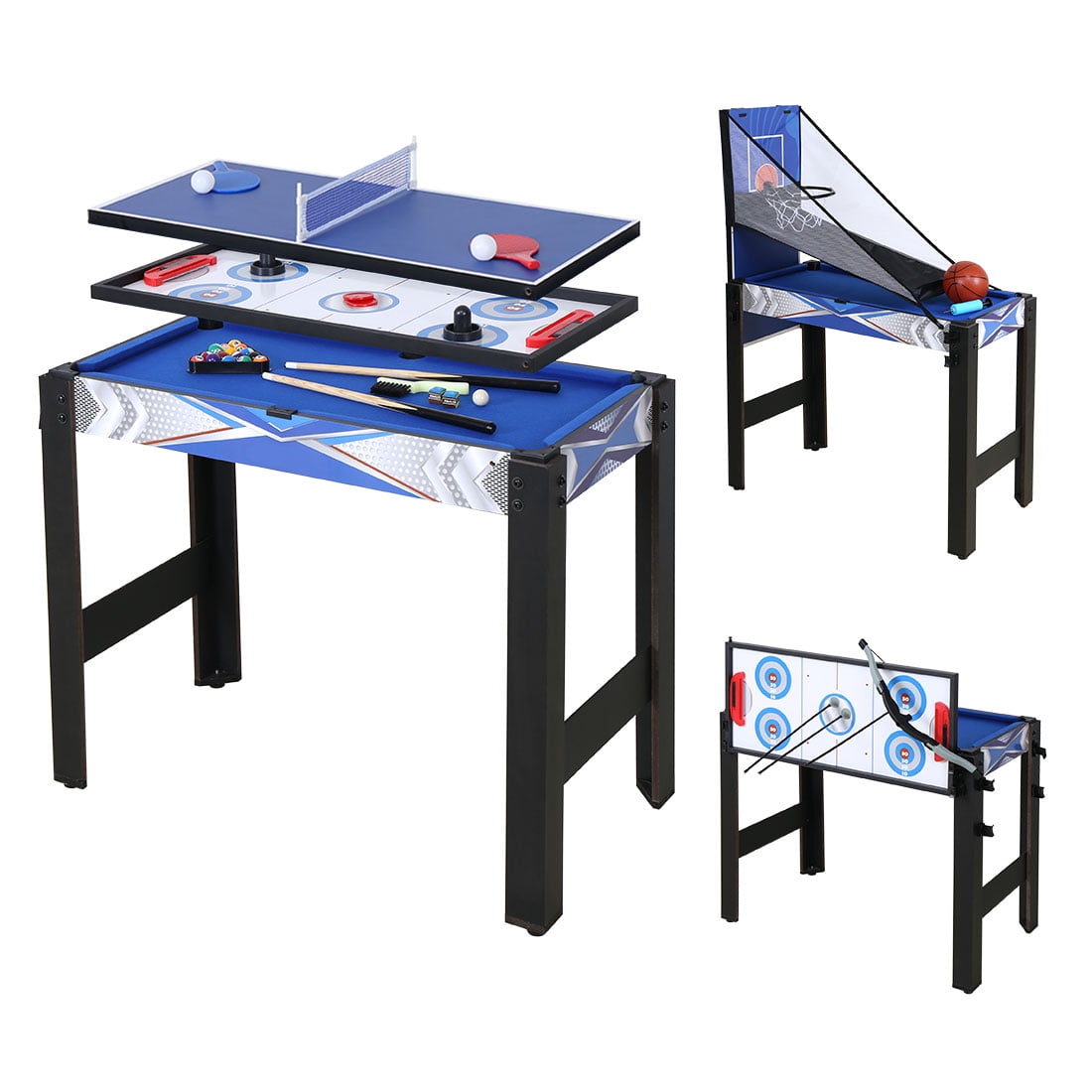 5 in 1 Multi Combo Game Table, Folding Multi Game Combination Table Set with Soccer Foosball