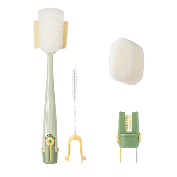 5 In 1 Multifunctional Cleaning Brush 2025 Portable Bottle Brush Set Multipurpose Cup Lid Cleaning Brush Water Bottle Cup Lid Cleaner Tools for Water Bottles Cups Toilet Brush Set Copper