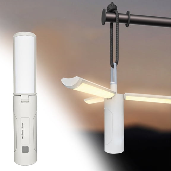 5 In 1 Rechargeable Tent Light, Foldable 360 LED Camping Light, Camping Flashlight Work Light, Power Bank Function Camping Lamp, Outdoor Hanging Tent Light, Portable LED Camping Lantern,White