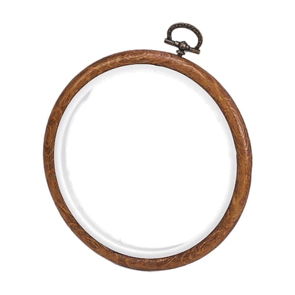 5.1" Round Bamboo-Style Embroidery â Craft Frame for Sewing, DIY & Display