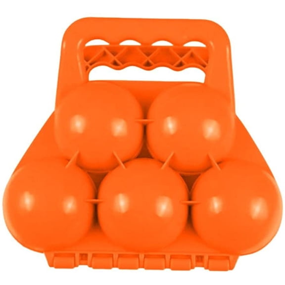 5 in 1 Snowball Maker,Snow Ball Maker Shape Snowball Moulds Snow Toys Winter Snowball Fight Maker Tool Clip with Handle Sand Toys for Outdoor Indoor Activities(Orange)