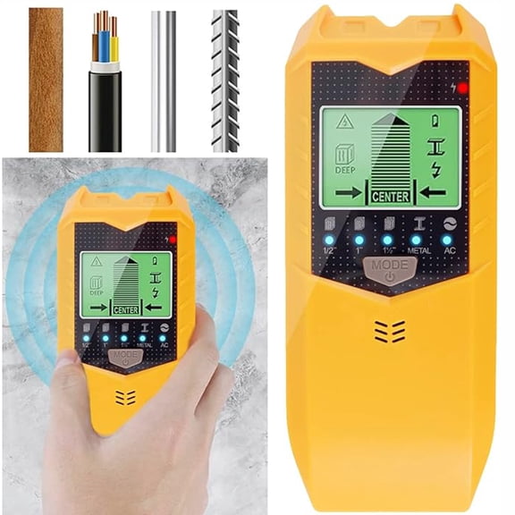 5 in 1 Stud Finder Wall Scanner with LCD Display Metal Wood Stud AC Wire Pipe Detector Deep Scan Finder Electronic Wall Detector for Drywall Home Renovation Construction Tool