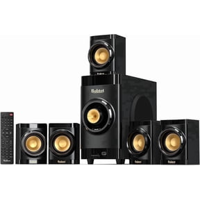 Bobtot 5.1 Surround Sound System,200W Bluetooth Speaker System for TV,5 Wired Speakers 4 inch Woofer Built-in Receiver, Support ARC Optical Bluetooth Input,Home Stereo Theater Systems