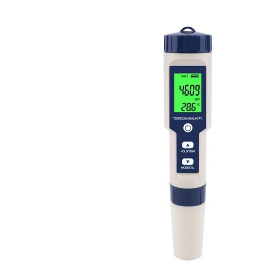 5 In 1 Water Quality Tester Digital TDS/EC/PH/Salinity/Temperature Meter for Pools Aquariums