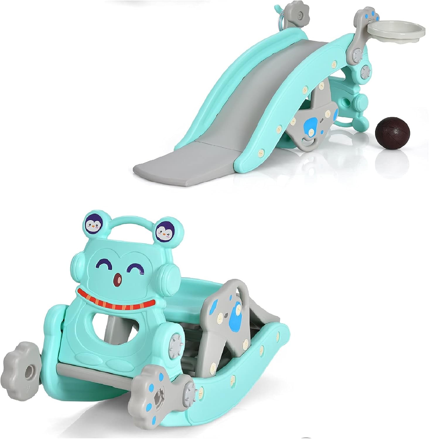 5 in 1 Toddler Slide Rocking Toy, Slide for Kids with Detachable Stool ...