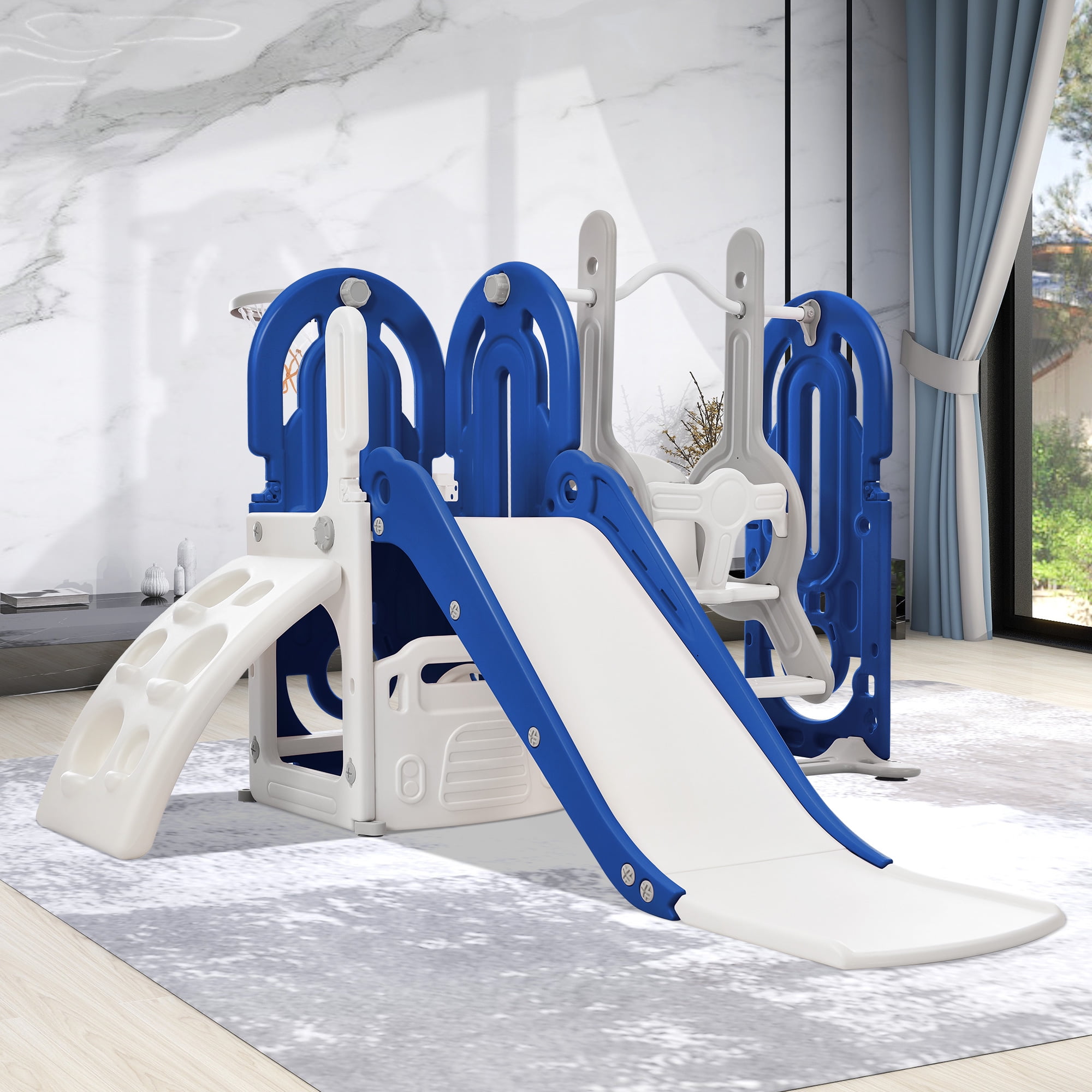 in Toddler Slide Swing Set, Indoor/Outdoor Playground with