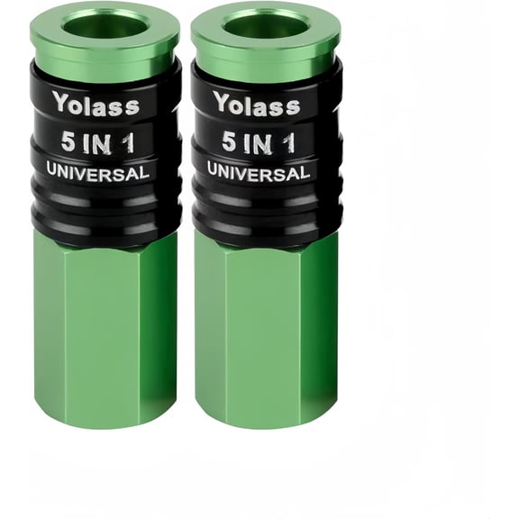 5 IN 1 Universal Quick Industrial Air Coupler, Air Hose Fittings, 1/4" Female NPT, 2 pcs Quick Connect Air Compressor Accessories, Air Compressor Fittings