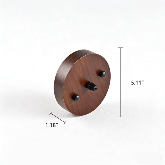 5.1" Wooden Ceiling Canopy Kit Handmade Wood Ceiling Plate for Pendant Light,Hanging Lights,DIY Chandelier Fixture Walnut Color(Complete Hardware Included)