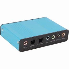 5.1-channel USB sound card, analog playback and recording, laptop external sound card, multi-port, 48KHz sampling rate (blue)