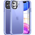 thumbnail image 1 of [5 in 1 for iPhone 11 Case, [Anti-Yellowing] [Military-Grade Protection] [with 2 Screen Protector and 2 Camera Protector] Full-Body Protective Phone Case. (Light Purple)…, 1 of 13