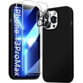 thumbnail image 1 of [5 in 1 for iPhone 13 Pro Max Case, with Screen Protector and Camera Lens Protector, [Microfiber Lining] Slim Silicone Protective Phone Case. (Black)…, 1 of 12