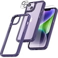 thumbnail image 1 of [5 in 1] for iPhone 14 Case Clear, [Not Yellowing] with 2 Tempered Glass Screen Protector + 2 Camera Lens Protector [Military Grade Drop Protection] Shockproof Slim iPhone 14 Cover 6.1 Inch, 1 of 8