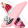 thumbnail image 1 of [5 in 1 for iPhone 14 Plus Case 6.7 inch, with 2 Pack Screen Protector + 2 Pack Camera Lens Protector, Liquid Silicone Slim Shockproof Protective Phone Case (Pink)…, 1 of 12