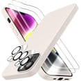 thumbnail image 1 of [5 in 1 for iPhone 14 Plus Case 6.7 inch, with 2 Pack Screen Protector + 2 Pack Camera Lens Protector, Liquid Silicone Slim Shockproof Protective Phone Case (Stone)…, 1 of 12