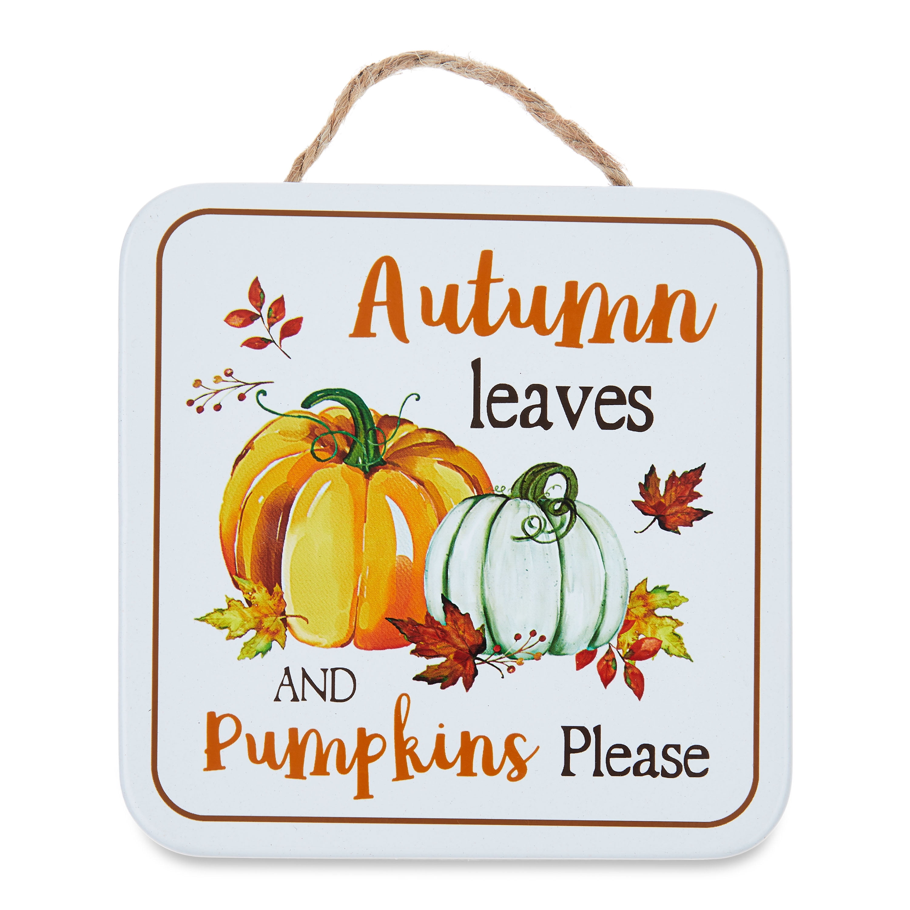 5.1 in MultiColor Autumn Leaves Harvest Metal Wall Decoration, Way to Celebrate