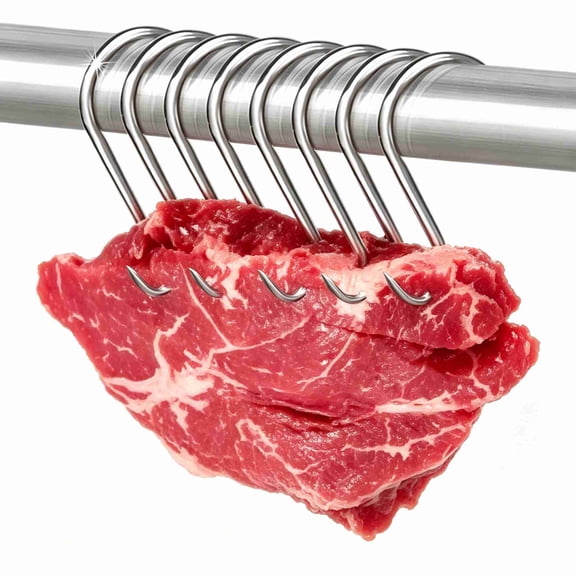 5.1 inch Meat Hooks, 20 Pcs Premium Stainless Steel Butcher Hook Smoking Hooks, Meat Processing for Hanging, Butchering, Smoking, BBQ, Grilling, and Hanging Drying Tool