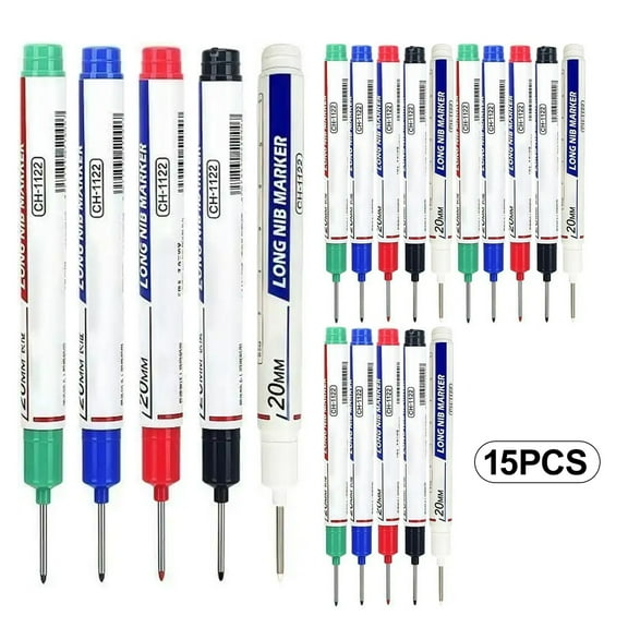 5/10/15/20 Pcs 20mm Long Head Deep Hole Marker Pens - Waterproof Permanent Marking Tools for Multi-Scene Use