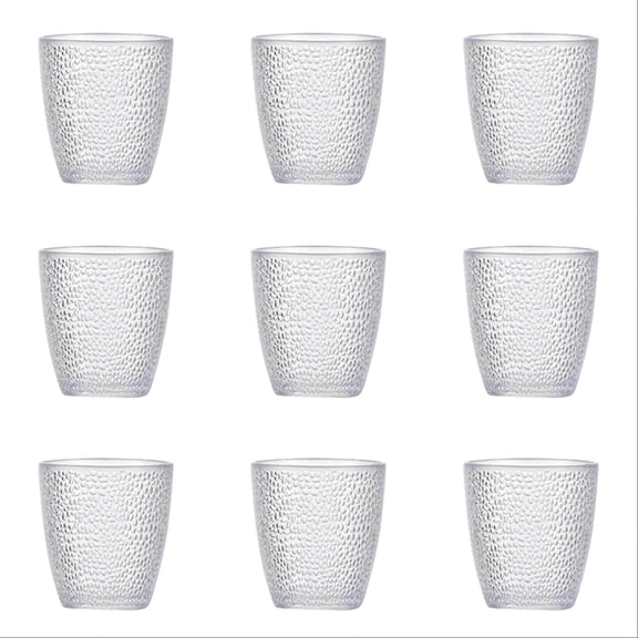 5//10/15/20Pcs 9oz Clear Drinking Glasses Reusable Acrylic Cups - Stackable Unbreakable Water Tumblers for Home Outdoors Bars, Juice Drinkware for Restaurant