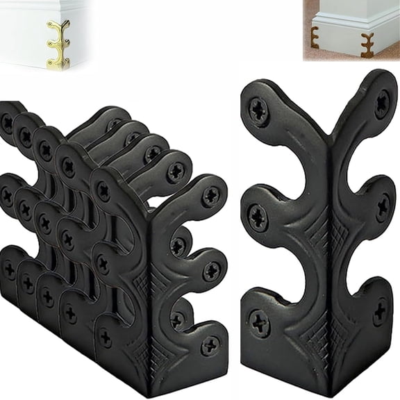 5/10/15pcs Solid Brass Baseboard Corner Protectors,Rustic Vintage Metal Corner Guard with Screws,Table Corner Edge Cover Skirting Board Safety Bracket