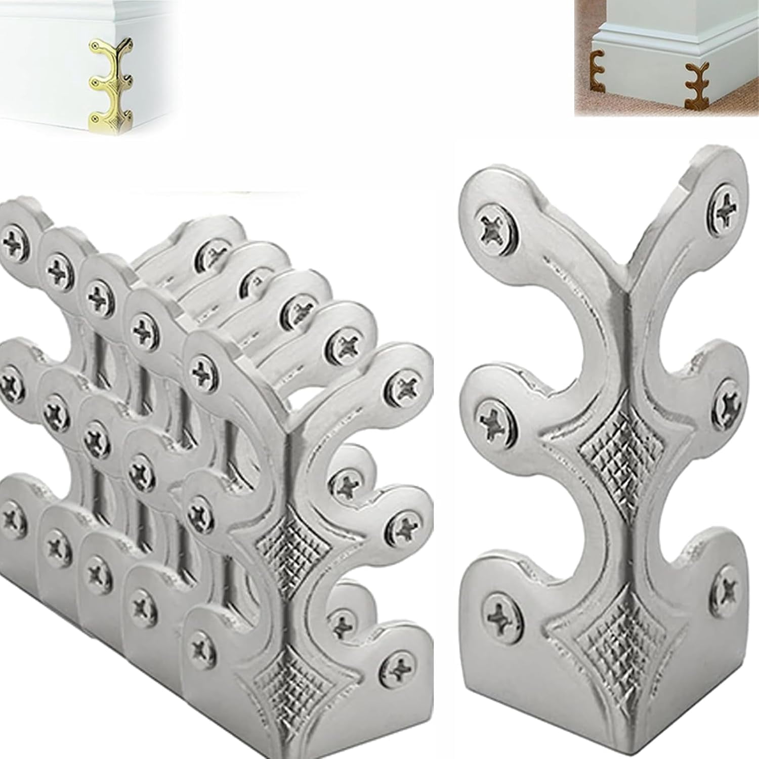 Metal Baseboard Protector 5/10/15pcs Solid Brass Baseboard Corner Protectors,Rustic Vintage Metal ...