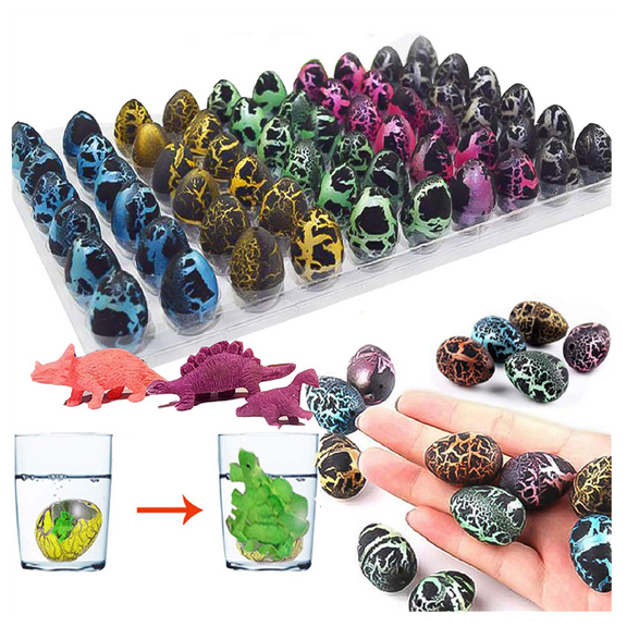 5/10/20/30 Pack Easter Dinosaur Eggs Hatching Dino Egg Grow in Water Crack with Assorted Color Hunting Game Easter Basket Stuffers Birthday Easter Gifts Party Favors for Kids 3-10 Boys Girls