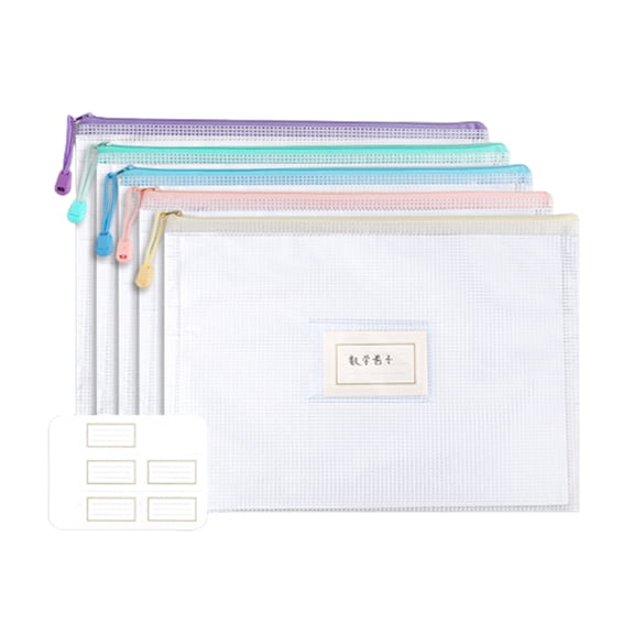 5/10/20Pcs Clear File Bags Zip-up File Wallet Waterproof File Folder Letter Size File Wallet Office Documents Folder Bag