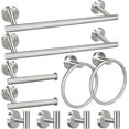 thumbnail image 1 of 5/10/20pcs Bathroom Hardware Set, Including 16" Hand Towel Bars, Toilet Paper Holders, Towel Rings, Robe Towel Hooks (10pcs 16" Black), 1 of 7
