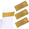 thumbnail image 1 of 5/10/20pcs Sequin Chair Sashes 5.9"x13.78" Stretch Spandex Bands Sparkling Chair Cover Decorations for Wedding Banquet Party Festival Home Decor (Gold), 1 of 6