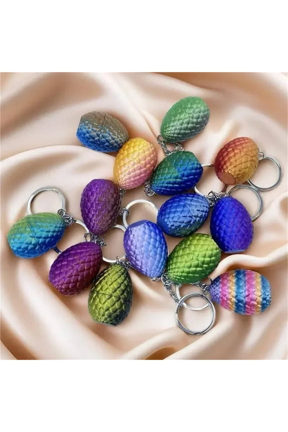 5/10/20pcs Simulated Dragon Egg 3d Printed Gradient Color Model Decoration Crafts Keychain Bag Pendant Small Prizes