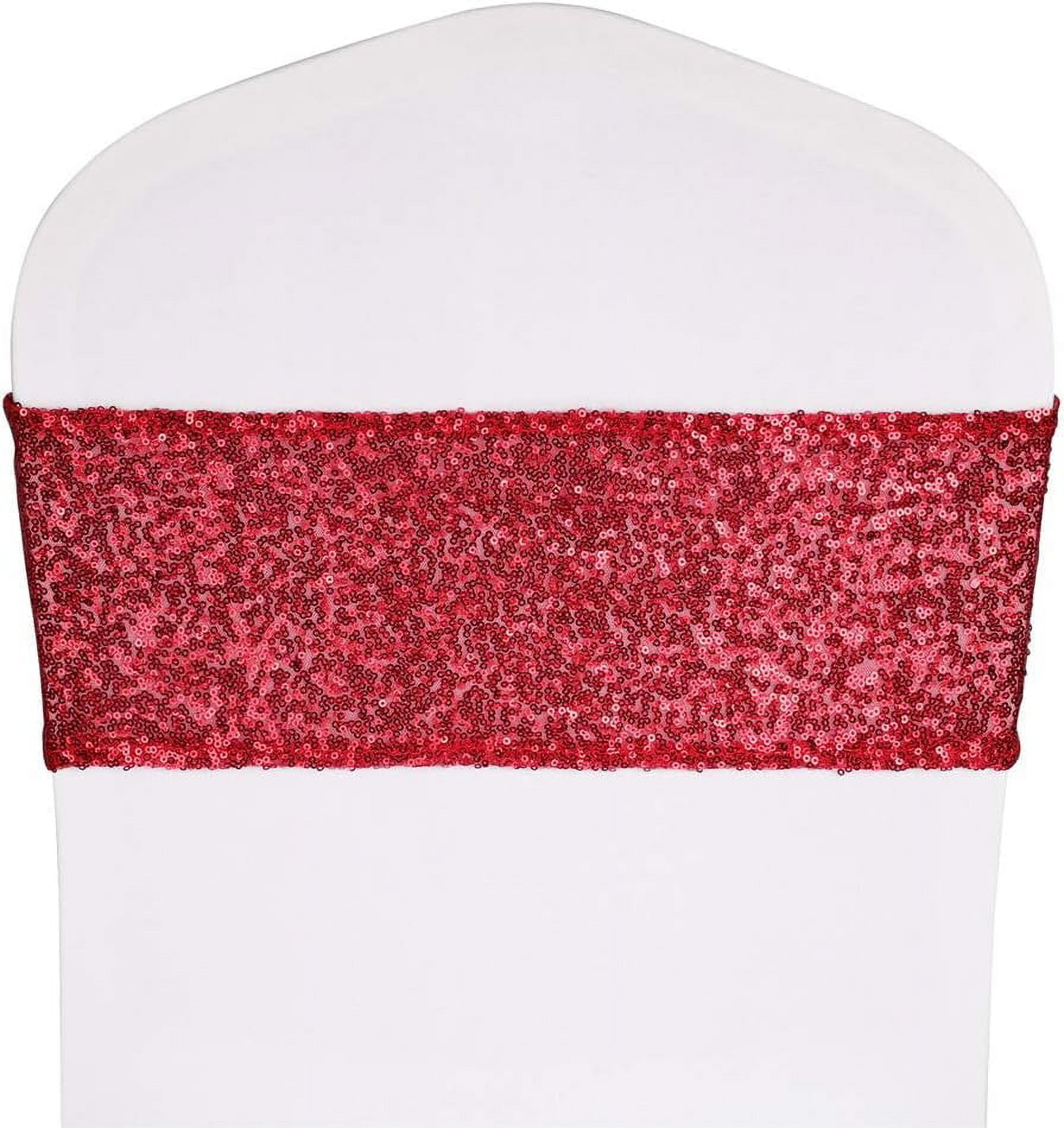 5/10/20pcs Stretch Sequin Chair Sashes Chair Bands One-Sided Sequins ...