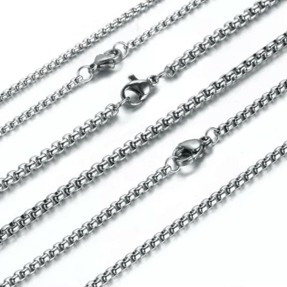 5/10/20pcs Wholesale 2/3/4/5mm 316L Stainless Steel Silver Rolo Chain Necklace