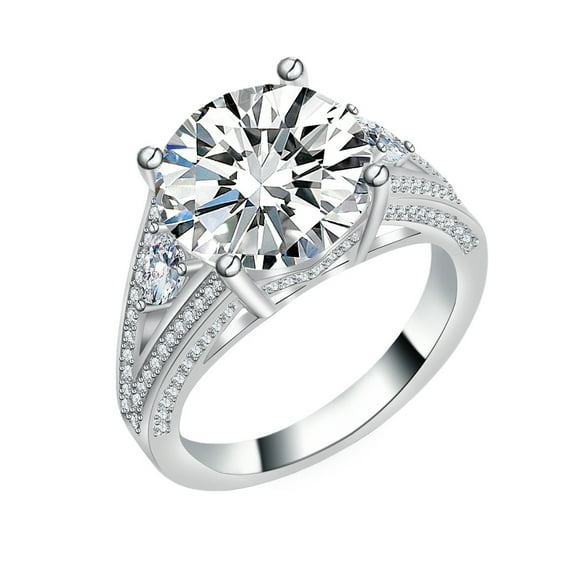 5/10 Carat Moissanite Rings for Women D-Color Clarity 18K Moissanite Wedding Ring Set for Bridal Set Simulated Diamond Promise Ring Fiancee Lab Grown Diamond Engagement Rings Lady
