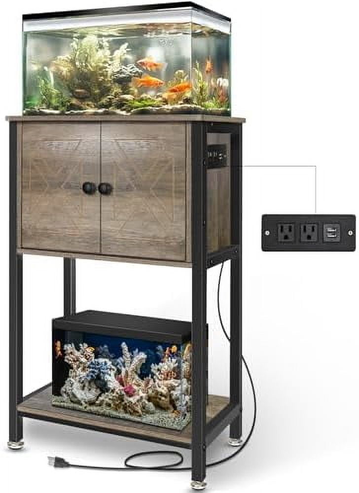 Image showcasing 5-10 Gallon Fish Tank Stand, Heavy Duty Aquarium Stand with Cabinet ...