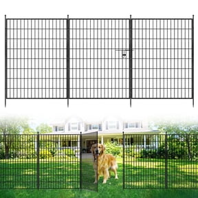 5 Pack Garden Fence, 40"H Garden Fencing Animal Barrier, Metal No Dig Fence, Dog Fence Outdoor for Yard, Dog Playpen Outdoor Decorative Garden Fences for Yard Patio