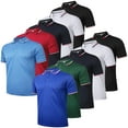 thumbnail image 1 of 5/10 Pack Mens Polo Moisture Wicking Short Sleeve Tshirts Summer Quick Dry Breathable Performance Athletic Golf Shirts Casual Workout Activewear Tops, 1 of 5