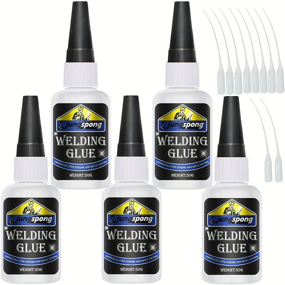 5/10-Pack Supreme Welding Glue - Ultra-Strong Instant Bond Gel, Fast-Drying for Metal, Plastic, Wood, Ceramic, Glass, Shoes - Heavy Duty Repair Adhesive for Home & DIY