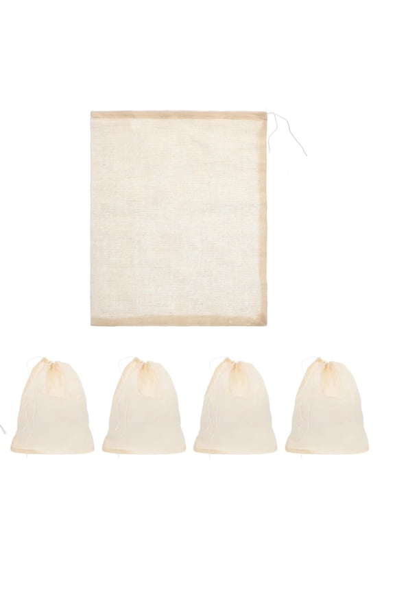 5/10 Pc Spice Bags for Cooking,5.11x6.3 Inch Reusable Drawstring Empty Tea Bags,Natural Cotton Small Cheese Cloth Bag for Spices Tea Loose Coffee Seasoning Herbs Stew Gravy,BPA Free(5PC)