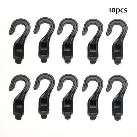 5/10 Pcs Black Open End Cord Boat Kayak Accessories Plastic Snap Buckles Elastic Ropes Buckles Camping Tent Hook Straps Hooks 10PCS