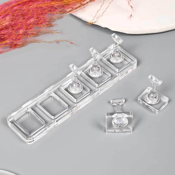 5/10 Slot Clear Acrylic Nail Display Stand Single Double Row Non Magnetic For Professional Manicurists And Salon Use