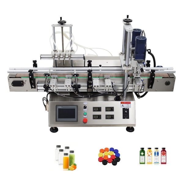 5-1000ml Desktop 4-Head Magnetic Pump Filling Capping Machine Auto Fill Seal for Cosmetics Beverages Food