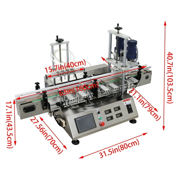 5-1000ml Four Head Magnetic Pump Filling Machine Automatic Pump Liquid Filling Capping Machine 110V 57.8invh Conveyor Belt