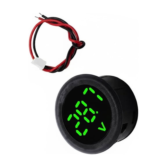 5-100V Car Voltmeter Gauge LED Digital Display 12V 24V Waterproof Voltmeter Round Meter Detector Tester