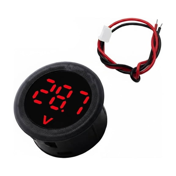5-100V LED Digital Display Round Two-wire Voltmeter Digital Car Voltmeter Current Meter Detector Tester Monitor Panel