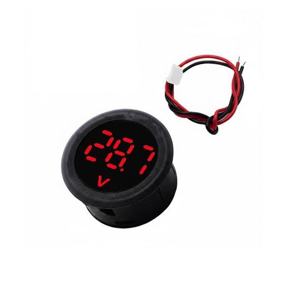 5-100V LED Digital Display Round Two-wire Voltmeter Digital Car Voltmeter Current Meter Detector Tester Monitor Panel