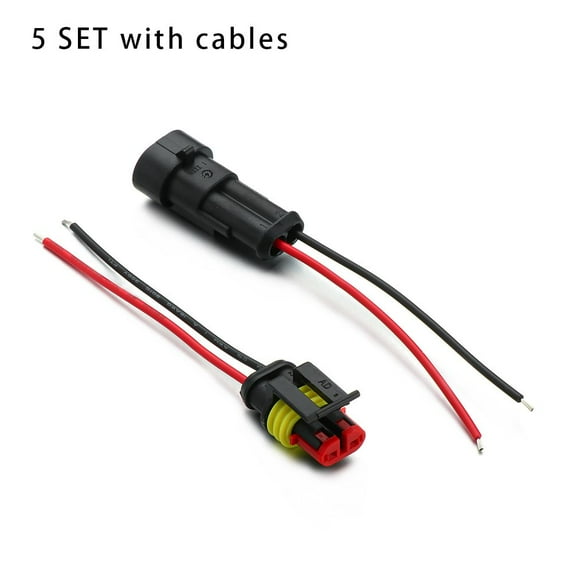 5/10Kit High Quality With Cable Sealed 12V 2Pin Automotive Connectors Male and Female Plug Electrical Wire 5 SET WITH CABLES