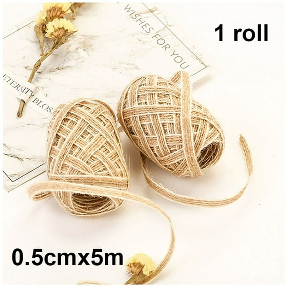 5/10M/Roll 0.5mm Wedding Decor Ornament Party Fish Silk Rope Jute Burlap Rolls Hessian Ribbon Trims Tape 0.5CM X 5M