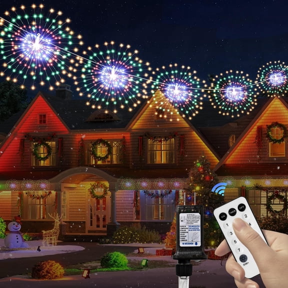 5/10Pack 1000 LED Plug in Firework Lights for Party Starburst Lights Christmas Garden/Patio/Wedding/Bedroom Outdoor or Indoor Decor，Waterproof Twinkle Light with 8 Modes(Multi Color)