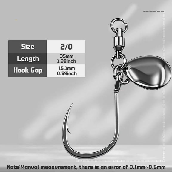 5~10Pc High Strength Fishing Hooks with Swivel Spoon Bait Hook Saltwater 1#-4/0#