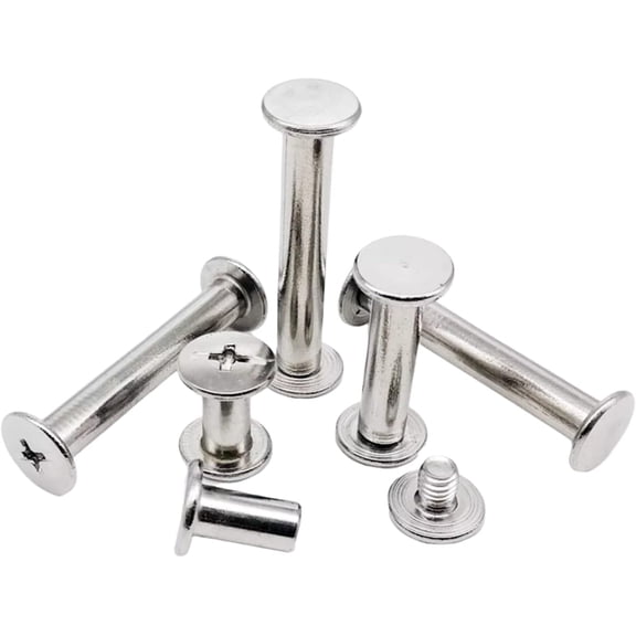 5/10Pcs 5-60mm Stainless Steel Leather Craft Photo Scrapbook Album Book Post Binding Chicago Screw (Color : As Show, Size : 5x55mm(5Pcs))